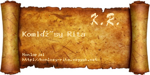 Komlósy Rita névjegykártya
