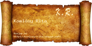 Komlósy Rita névjegykártya