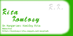 rita komlosy business card